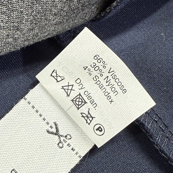 J Crew Sleeveless Ponte Knit Dress Size 0 Navy Gray Colorblock Ruffle Hem A4162 - Picture 6 of 14